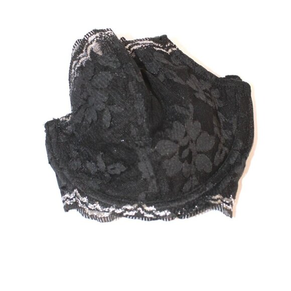 Victoria's Secret Bra 36D Dream Angles Black Silver Lace Sheer Push Up Underwire - Picture 16 of 16